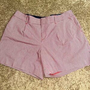 Brooks Brothers Women Golf Shorts 16 Red Blue Plaid Stretch Preppy Academia Plus